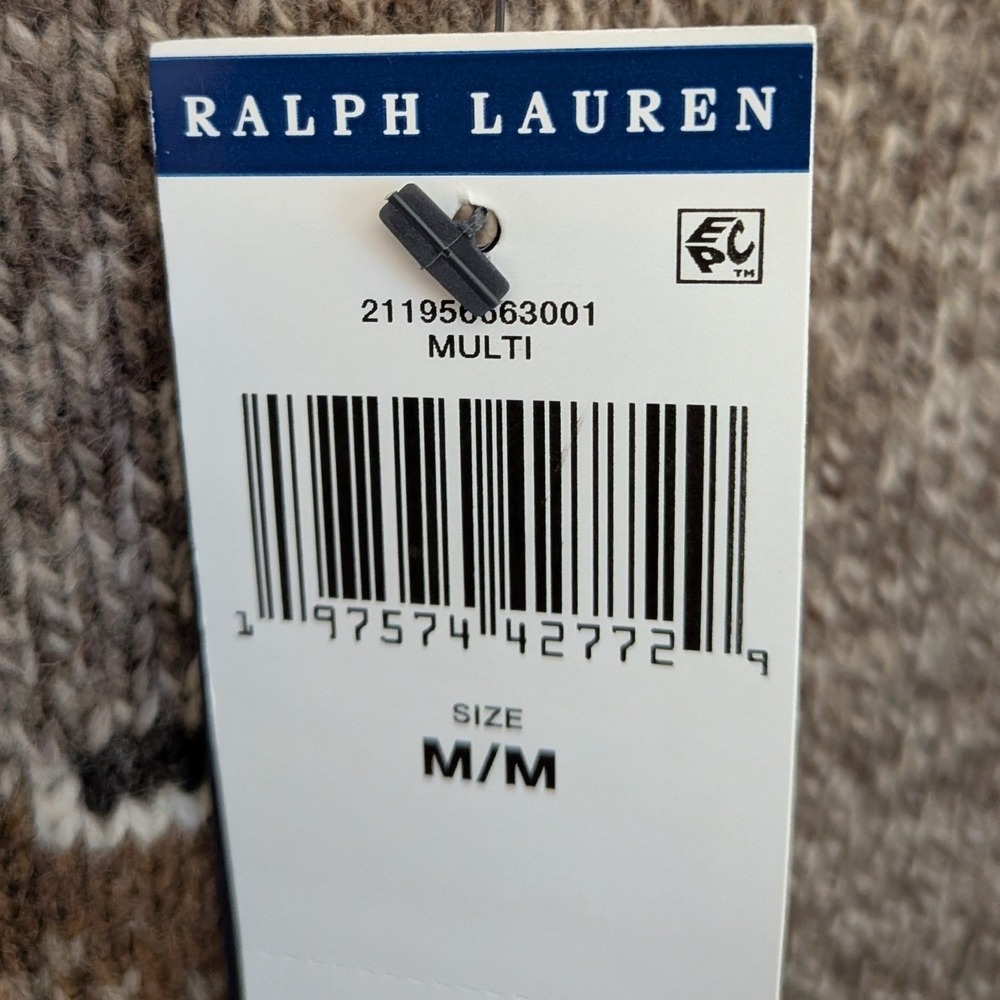 Polo Ralph Lauren Womens Polo Bear Brown Wool Cashmere Hooded Sweater Sz Med NWT - Picture 6 of 10
